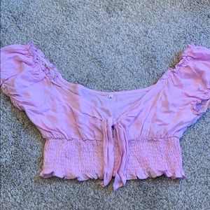 Light pink cropped shirt